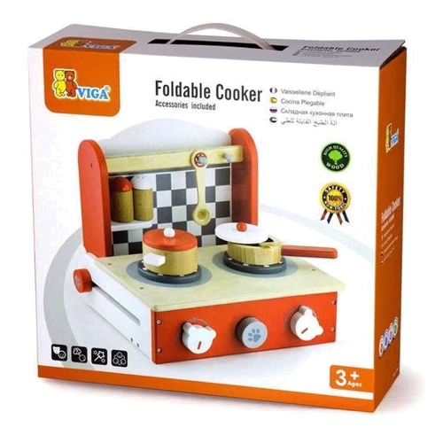 Дитяча плита Viga Toys з посудом, складана (50232) фото 2