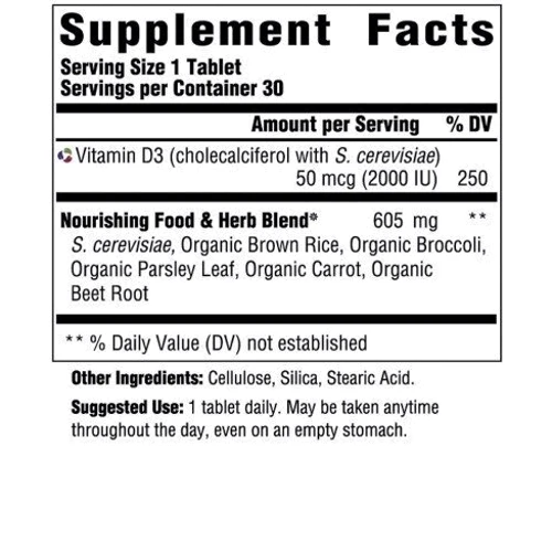 MegaFood Vitamin D3 2000 IU Вітамін D3 30 таблеток: Тип вітамін D