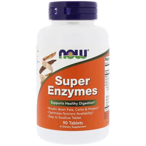 NOW Foods SUPER ENZYMES 90 TABS Пищеварительные ферменты