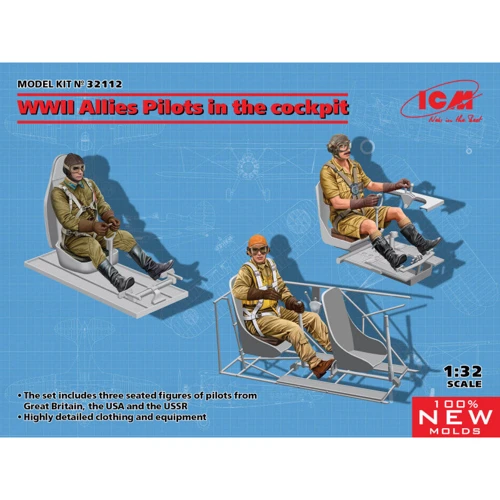 Набор фигурок ICM Пилоты союзников II МВ в кабинах (3 фигуры) (ICM32112)