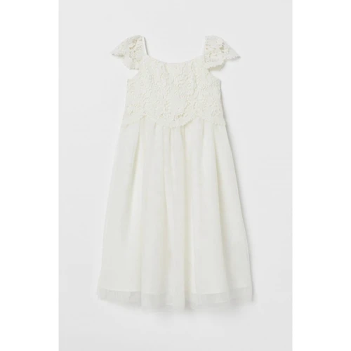 Платье H&M 2212-8020271 110 см кремовое