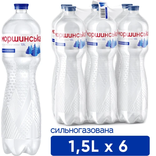 Вода Моршинська минеральная природная столовая сильногазированная 6х1.5 л (DS48200170007346): Объем, л 9