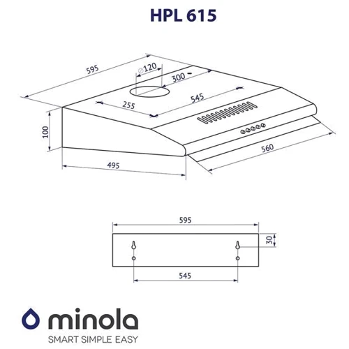 Вытяжка Minola HPL 615 BL: Тип воздухоочистителя Отвод