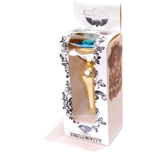 Анальная пробка BOSS Series Exclusivity Jewellery Gold Butt Plug Light Blue