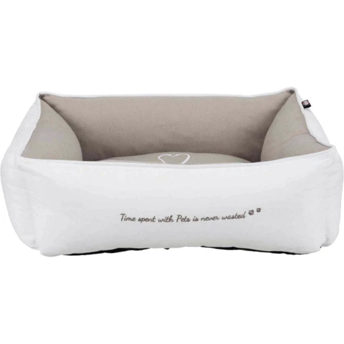 Лежак Trixie Pet's Home 60х50 см білий / бежевий, з сердечком, вельвет (4011905382371)