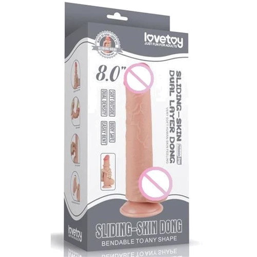 Фаллоимитатор LoveToy Sliding-Skin Dual Layer Dong 8" Flesh