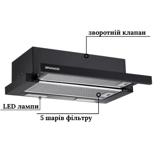 Витяжка GRANADO Telde 602-450 black: Управління Тактовое