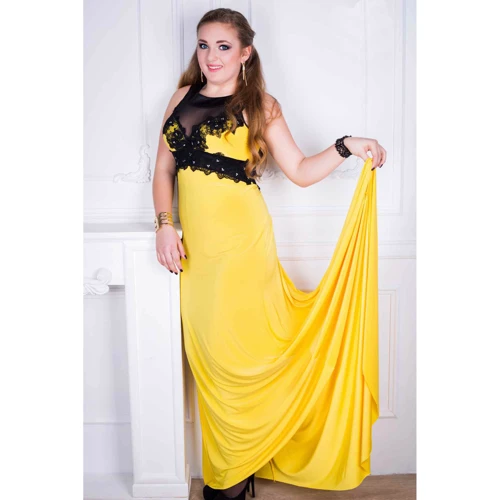 Платье Luzana Кассандра 48-50 желтое вечернее длинное макси