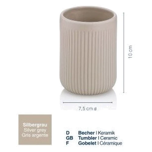 Склянка для зубних щіток KELA Adele сірий 10х7.5 см (23739)