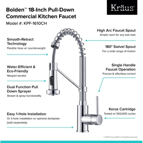 Змішувач для кухонного миття Kraus KPF-1610SFSCH