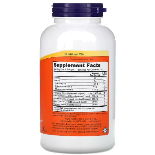 NOW Foods Omega 3-6-9 1000 mg Softgels 250 caps: Тип Омега 3