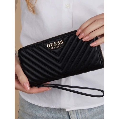 Жіночий гаманець GUESS KEILLAH SLG LARGE ZIP AROUND чорний (SWQG8690460-BLA): Формат гаманця Горизонтальный