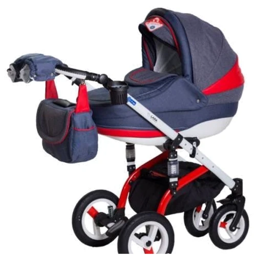 Универсальная коляска 2в1 Adamex Lara Rainbow Red-Blue