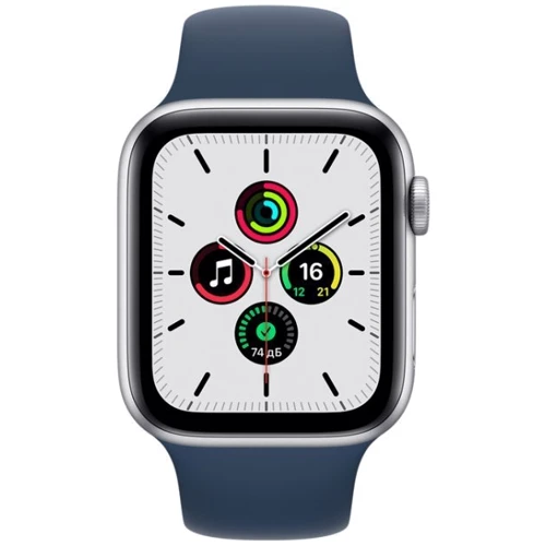 Apple Watch SE 44mm GPS+LTE Silver Aluminum Case with Abyss Blue Sport Band (MKRJ3): Розмір 44mm