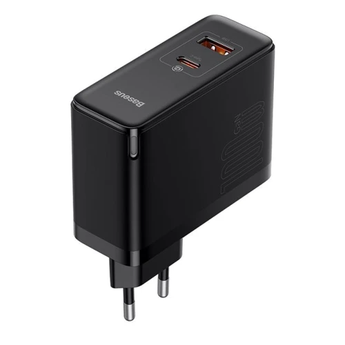 Зарядное устройство Baseus Wall Charger GaN5 Pro USB+USB-C 100W Black with USB-C Сable (CCGP090201): Тип сетевое