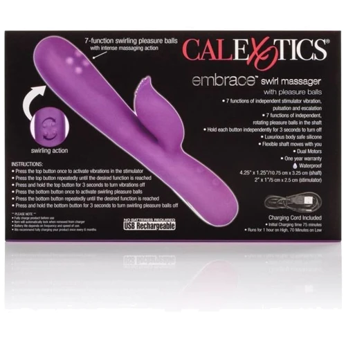 Вибратор Embrace Swirl Massager 11x3 см, фиолетовый