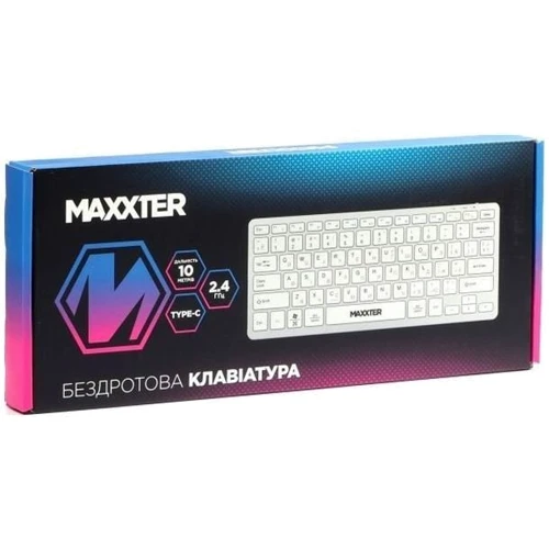 Клавиатура Maxxter KBW-C01S-UA Wireless UA White (KBW-C01S-UA) UA