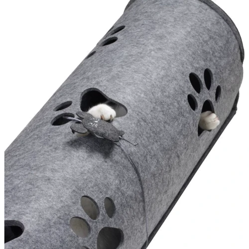Будиночок-тунель для кішки Red Point "Kitty Tunnel" з мишкою сірий 850х280х280 мм (ТН.01.В.11.00.216) фото 7