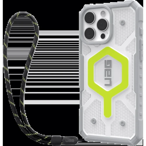 Чехол для iPhone Urban Armor Gear UAG with Trap Pathfinder Clear Magsafe Bundle Active Neon Lanyard (1144651BV01) for iPhone 16 Pro Max: Материалы поликарбонат и полиуретан