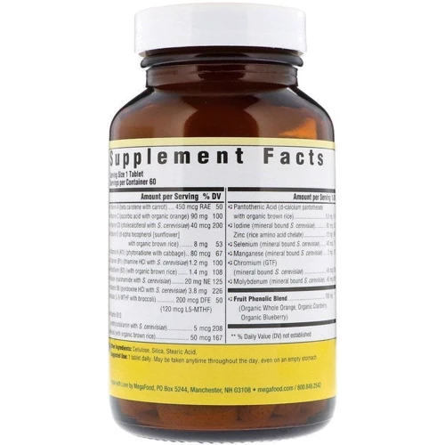 MegaFood Men Over 55 One Daily 60 Tabs Мультивитаминный комплекс для мужчин 55+: Тип Мультивитамины