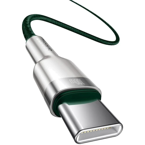 Кабель Baseus Cable USB-C to USB-C Cafule Metal 100W 1m Green (CATJK-C06): Тип USB-C - USB-C