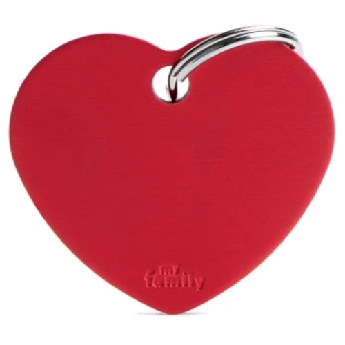 Адреса для тварин My Family BASIC ALUMINUM Серце велике, червоне (8055960251858)