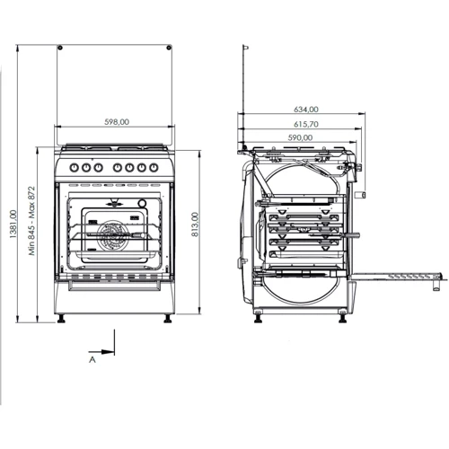 Газовая плита Grunhelm G4FG6612W: Тип устройства кухонная плита