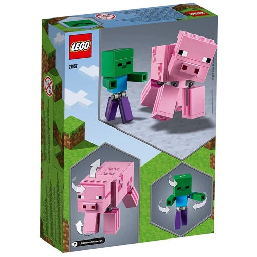 Конструктор LEGO Minecraft Большие фигурки Minecraft, Свинья и Зомби-ребёнок 159 деталей (21157): Рекомендуемый возраст от 7 до 12 лет