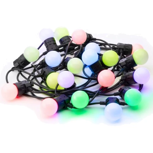 Гирлянда Smart LED Twinkly Festoon RGB 20 G45 Gen II IP44 10м кабель черный: Применение для улицы