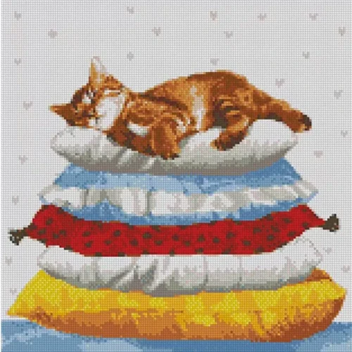 Набір алмазної мозаїки ідейка Котячі сни 40x40см (АМ 6047)