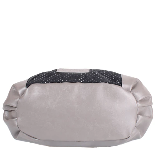 Женская сумка-мешок Laskara серая (LK-DD221-grey-black): Застежка Молния