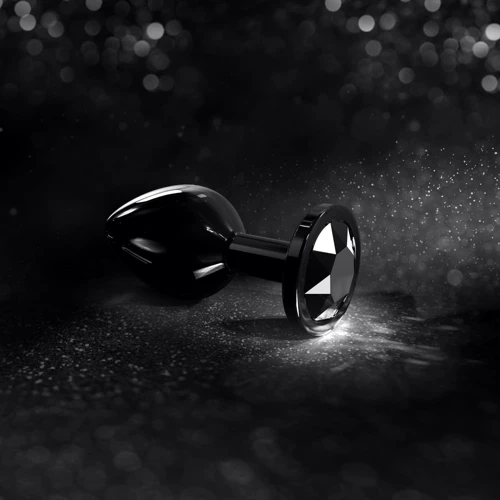 Металлическая анальная пробка с кристаллом Dorcel - Diamond Plug Black S