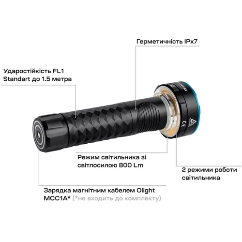 Ліхтар туристичний Olight Prowess black (2370.44.97): Максимальний час роботи, год 4800