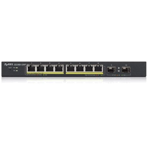 Мережевий комутатор ZyXel GS1900-10HP (GS1900-10HP-EU0101F): Порти только Gigabit Ethernet (10/100/1000)