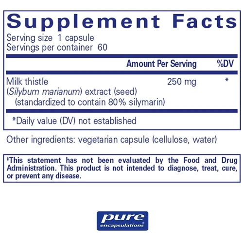 Pure Encapsulations Silymarin Силимарин 60 капсул: Форма выпуска Капсулы
