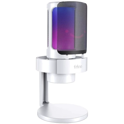 Микрофон Fifine RGB AmpliGame A8W White