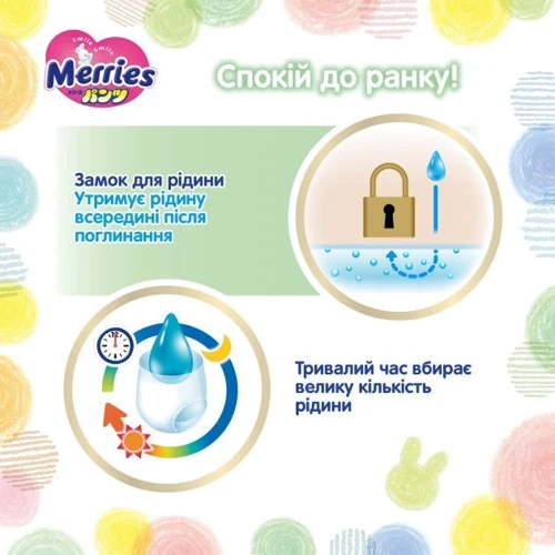 Подгузники-трусики Merries Ultra Jumbo M 6-11 кг 74 шт (4901301259691): Вес 6-11 кг