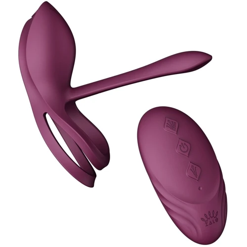 Смартерекційне кільце Zalo — BAYEK Velvet Purple, подвійне з частиною, що вводиться, пульт ДУ