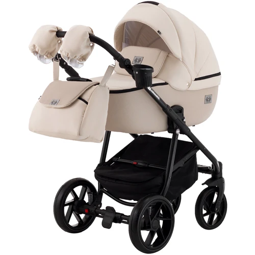 Коляска 2 в 1 Adamex Hybryd Plus BR244 светло-бежевый - бежевая кожа (выдавленная точка) (623686): Тип коляски универсальная коляска (2-в-1)