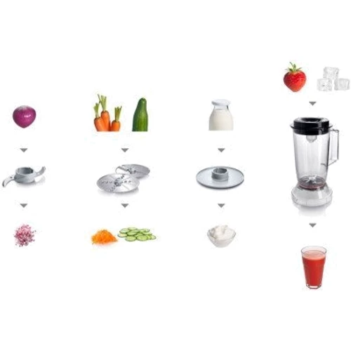 Кухонный комбайн Bosch MCM 3201 B: Количество насадок 6