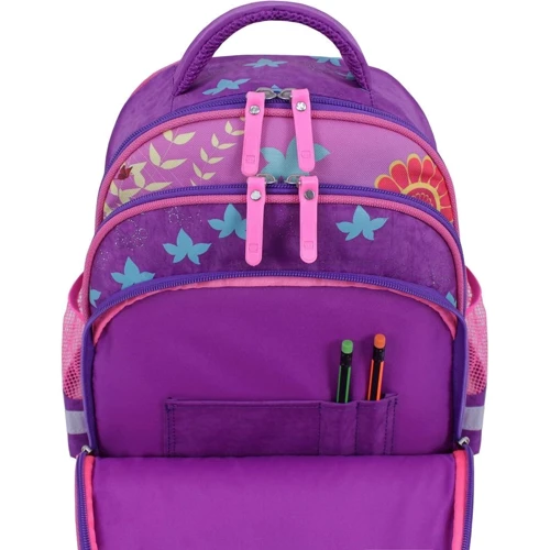 Рюкзак шкільний Bagland Mouse 339 фіолетовий 502 (0051370): Корпус рюкзака каркасний