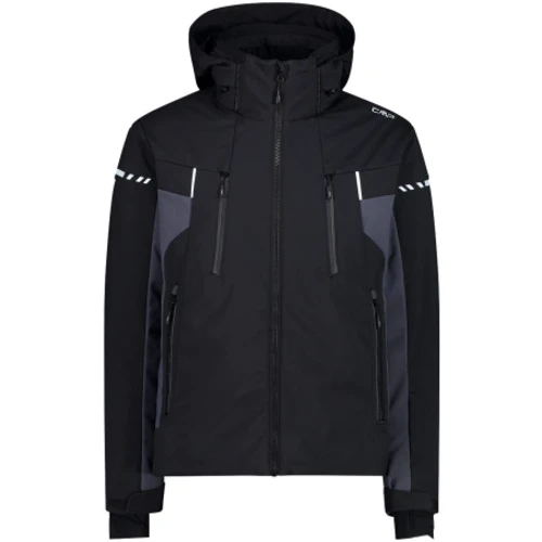 Гірськолижна куртка CMP Man Jacket Zip Hood (31W0337-U901) 58 чорна з капюшоном