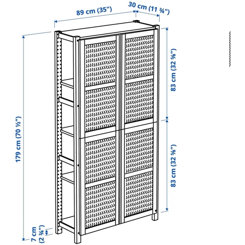 Книжкова шафа з 4 дверима ІКЕА IVAR 89х30х179 см (894.034.61) фото 5