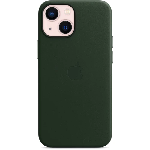Чохол для iPhone Apple Leather Case with MagSafe Sequoia Green (MM0J3) for iPhone 13 mini: Тип чохла накладка на задню частину