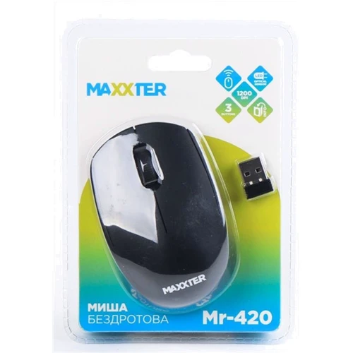 Мышь Maxxter Mr-420 Black: Радиус действия 10 м