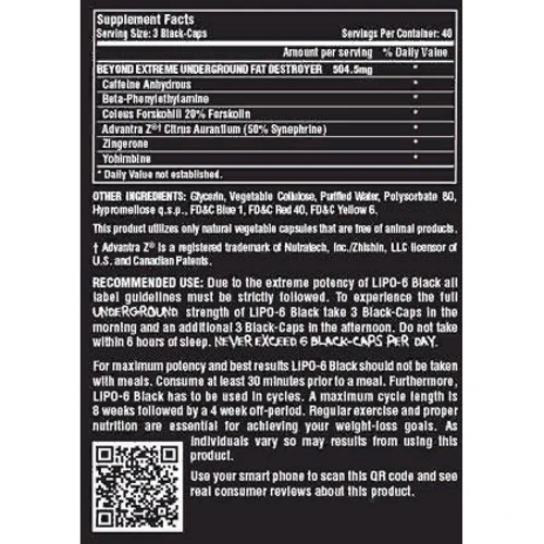 Жиросжигатель Nutrex Lipo-6 Black 120 caps: Пол Унисекс