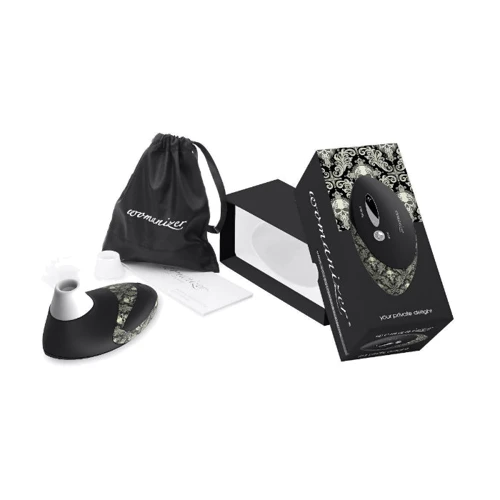 Womanizer W500 - вакуумный стимулятор клитора с кристаллом Swarovski, черный с узором