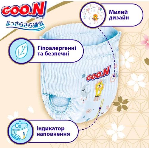 Трусики-підгузки Goo.N Premium Soft для дітей 7-12 kg розмір 3(M) унісекс 100 шт. (F1010101-156-2): Кількість в упаковці, шт 100