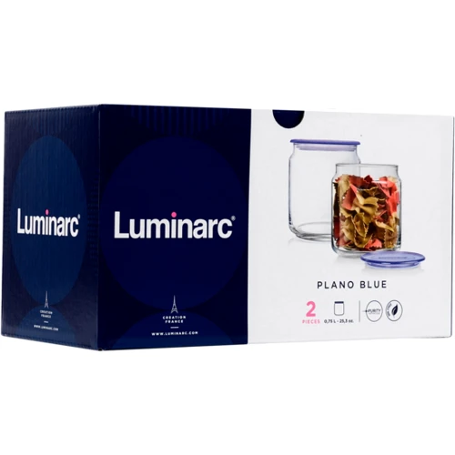 Набір банок Luminarc Plano Blue 2х0.75 л (Q8237): Тип набір