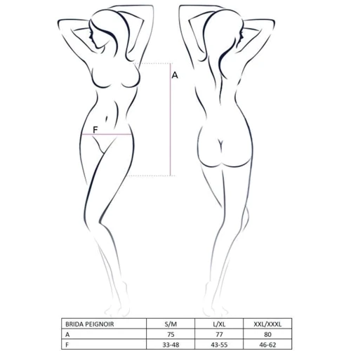 Эротический пеньюар Passion BRIDA PEIGNOIR black XXL/XXXL